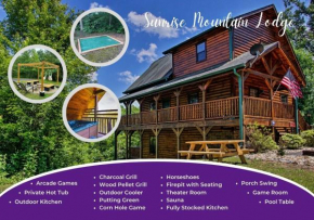 Fabulous Family Cabin with Outdoor Kitchen, Hot Tub, Sauna, Fireplace, Theater Room, Arcade, Pool Table, and Fire Pit in Perfect Location!